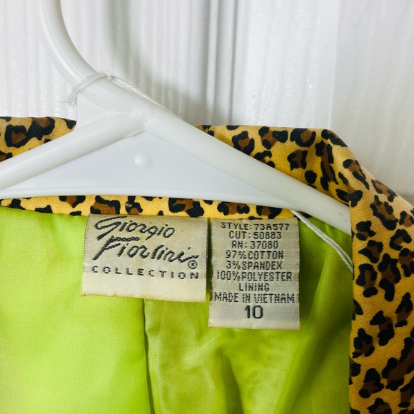 Grigio Forlire Vintage Y2K cropped cheetah blazer with green lining size ten - Picture 6 of 6